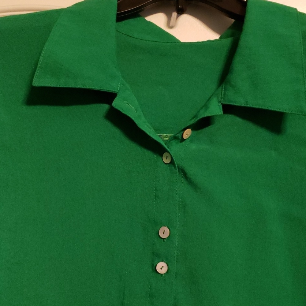 Fridaze green linen button down top - Picture 2 of 3
